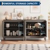 31.5 Inch Fluted Sideboard Buffet Cabinet with Doors and Adjustable Shelf, Modern Wooden Coffee Bar for Living Room Dining Room Kitchen Entryway - 3 of 4