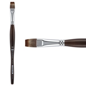 Borciani e Bonazzi Unico Synthetic Mongoose Artist Paint Brush - Series 801 Flat - Size #16 - Watercolors, Oil & Acrylic Paint - Handcrafted in Italy, - 1 of 4
