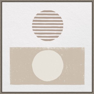 22" x 22" Reflection II Neutral by Moira Hershey: Amanti Art Canvas, Abstract Geometric Shapes - 1 of 4