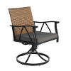 Outdoor Patio Dining Set, 5 Pcs Wicker Dining Set with Swivel Chairs and Table, Swivel Chairs with Steel Frame and Cushions-Coolbibila - 4 of 4