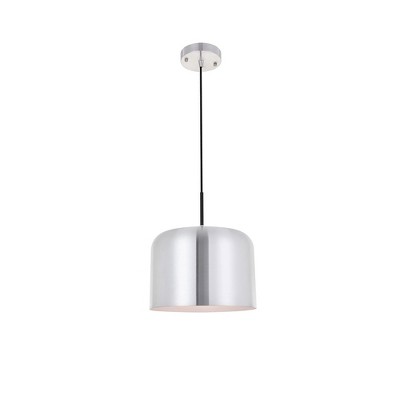 Elegant Lighting Eclipse 1-Light Brass Pendant with Clear Glass Dome