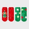 Toddler 2pk Cozy Christmas Tree Bear Socks - Wondershop™ Red 2T-3T - 2 of 3