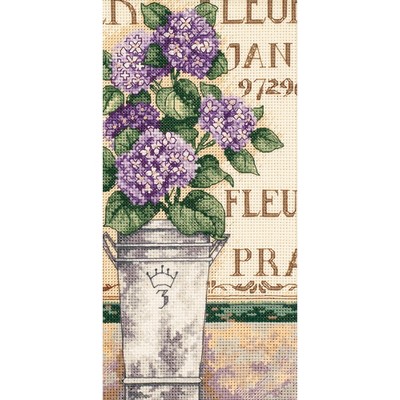 Dimensions Gold Petite Counted Cross Stitch Kit 4"X8"-Hydrangea Floral (18 Count)