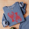 Simply Sage Market Women's Lightweight Garment Dyed Graphic Sweatshirt Two Lobsters - 2 of 4