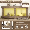 63" Rustic Console Table for Entryway, Fir Grain Finish with Storage Shelf, Vintage Hallway Table with Metal Rivet Accents-The Pop Home - 4 of 4