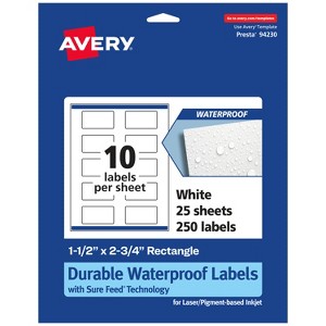 Avery Waterproof Rectangle Labels with Sure Feed, Print to the Edge - 1 of 4