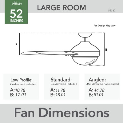 Matte Silver 52" Ceiling Fan with Light Kit and Reversible Blades