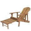 Acacia Wood Folding Adirondack Chair with Pull-Out Footrest, Rustic Outdoor Lounge, 30"W for Patio Garden-3irtyhousy - 2 of 4