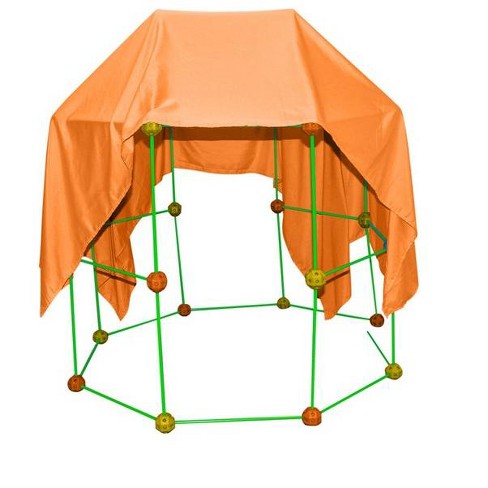 Funphix 77 Pc Fort Building Kit With Glow In The Dark Sticks + Orange  Sheet- Fun Construction Toy For Age 5+ ( Orange & Yellow Balls) : Target