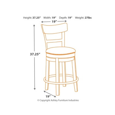 Rustic Gray Swivel Counter Height Bar Stool with Metal Accents