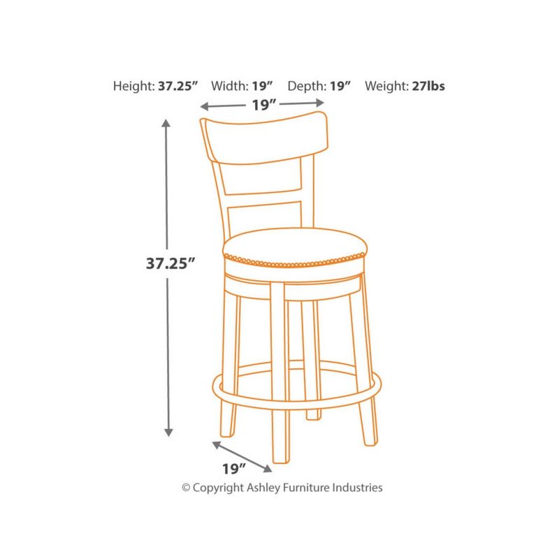 Pinnadel Uph Swivel Counter Height Barstools Light Brown - Signature Design by Ashley, 5 of 6