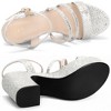 BLISSFUL STEP Women's Glitter Chunky Heel Open Toe Slingback Sandals - 4 of 4