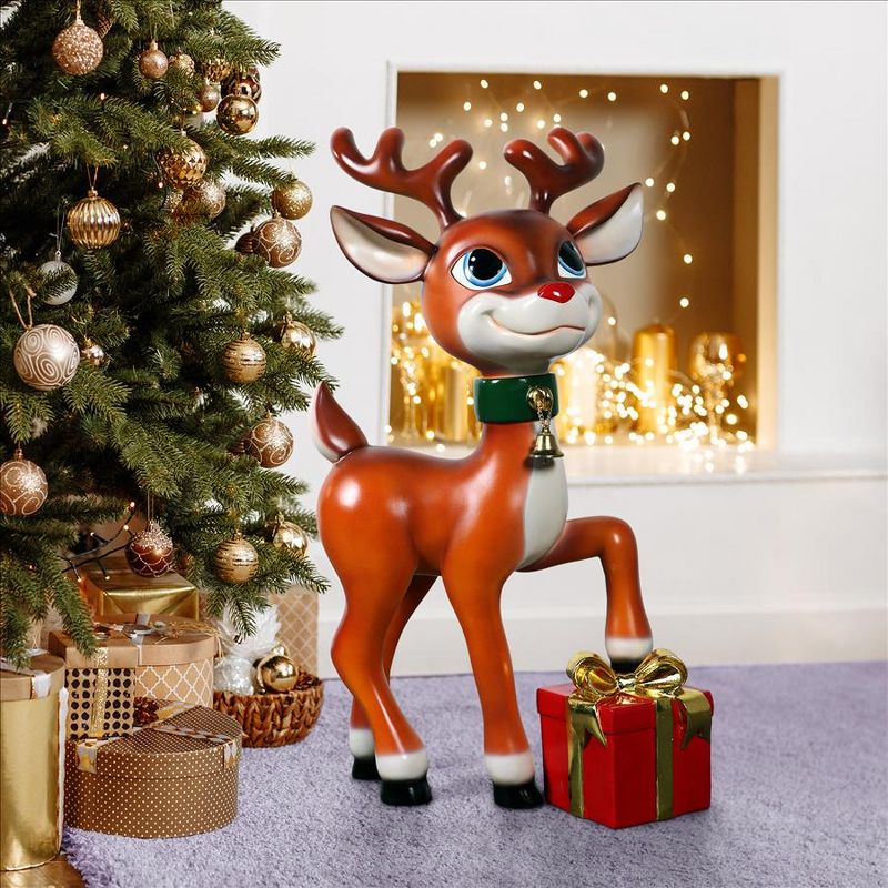 Design Toscano Belle, Santa's Red-Nosed Christmas Reindeer Statue, 2 of 9