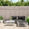 vidaXL Garden Lounge Set White Woven fabric, powder-coated steel, textilene - 2 of 4