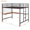 ALEXOUN Metal Loft Bed Frame, Loft Bed with L-Shape Desk and Metal Grid, Space Saving Loft Bed with Desk Underneath for Kids,Teens - 3 of 4
