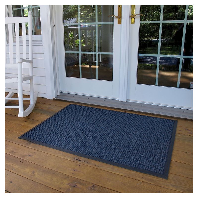 2&#39;x3&#39; Solid Doormat Blue/Black - HomeTrax, 2 of 5
