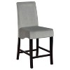 Dark Grey and Black Upholestered Counter Stools (Set of 2) - 3 of 4