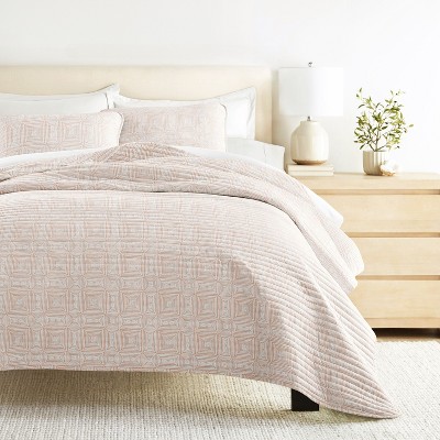 Becky Cameron Super Soft Quilted Coverlet Set – All Season Bedding in Geometric Maze Design by Becky Cameron, Geometric Maze Apricot, Twin/Twin Extra Long — фото 3