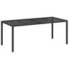 Garden Dining Table Black 74.8" x 35.4" x 29.5" Poly rattan - 2 of 4