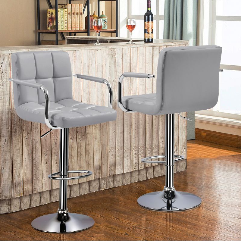Yaheetech 2PCS Swivel Adjustable Bar Stools with Large Steel Pedestal Base for Bar Counter, 3 of 10