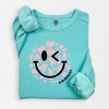 Simply Sage Market S.W.Smiley Cow Print Lightweight Garment Dyed Sweatshirt - 2 of 4
