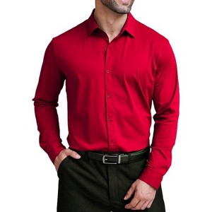 COOFANDY Mens Dress Shirts Long Sleeve 4-Way Stretch Wrinkle Free Shirts Button Down Business Formal Shirts - 1 of 4