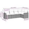 vidaXL Garden Sofa Set Brown PE rattan Large Adjustable Feet - 3 of 4