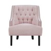 Textured Fabric Upholstered Modern Traditional Accent Chair with Button Tufted Back, Attached Cushions, Dacron Wrapped Foam, Solid Wood Frame - 4 of 4