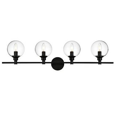 Elegant Lighting Jaelynn 4 light Black and Clear Bath Sconce