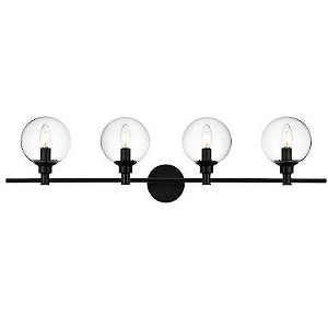 Elegant Lighting Jaelynn 4 light Black and Clear Bath Sconce - 1 of 4