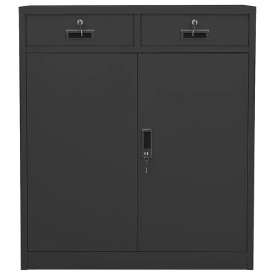 vidaXL Filing Cabinet Storage Metal Cabinet with Shelves for Home Office Steel - Anthracite Without planter box