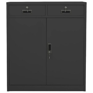 vidaXL Filing Cabinet Storage Metal Cabinet with Shelves for Home Office Steel - Anthracite Without planter box - 1 of 4