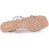 Allegra K Women's Rhinestone Strappy Square Toe Kitten Heel Slide Sandals - 4 of 4