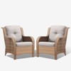 Buenhomino Patio Wicker Chairs Set of 2, Patio Rattan Dining Chairs with 4-inch Seat Cushions, High Back and Curved Armrest for Garden Backyard Deck - 2 of 4