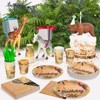 Hachikiko Safari Jungle Birthday Party Supplies Tableware, Zoo Theme Gold Foil Forest Animal Party Decorations Packs Baby Shower-Disposable Plates... - 3 of 4
