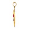 Black Bow Jewelry 14k Yellow Gold & Enamel 24mm Round Hummingbird & Flower Pendant - 2 of 4
