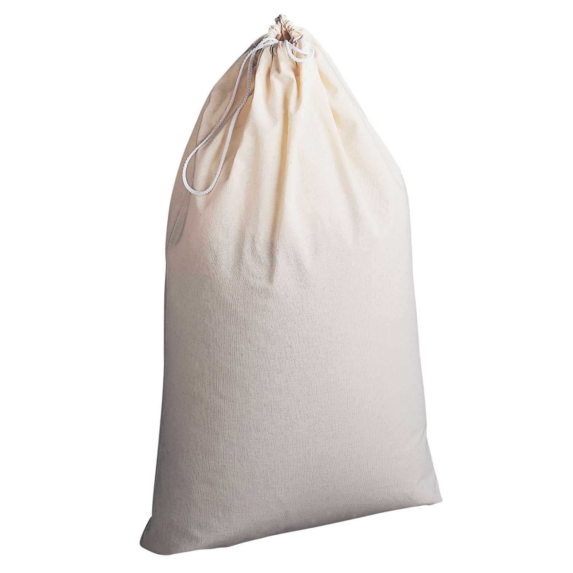 Cotton Laundry Bag, Large, 100% Cotton, Drawstring Top with Cord Lock, Machine Washable, Natural