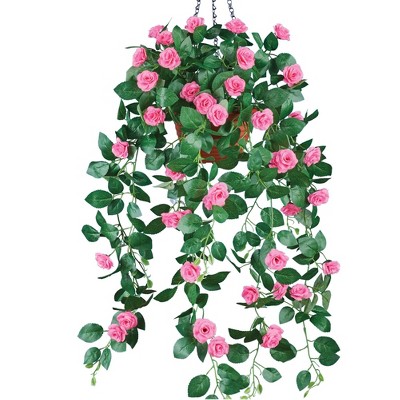 Collections Etc Artificial Cascading Rose Blossom Bushes : Target