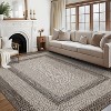 Area Rug Braided Printed Throw, Non-Slip Low Pile Accent Carpet, Foldable Soft Floor Cover for Bedroom or Living Room, Mocha - 4 of 4