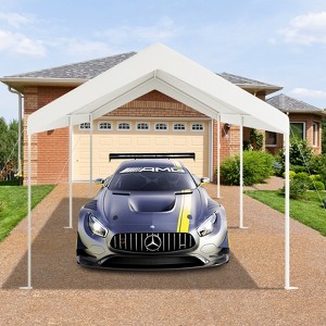 Gymax 10X20 FT Steel Frame Canopy Shelter Waterproof  Car Carport Garage Party Tent White - 1 of 4
