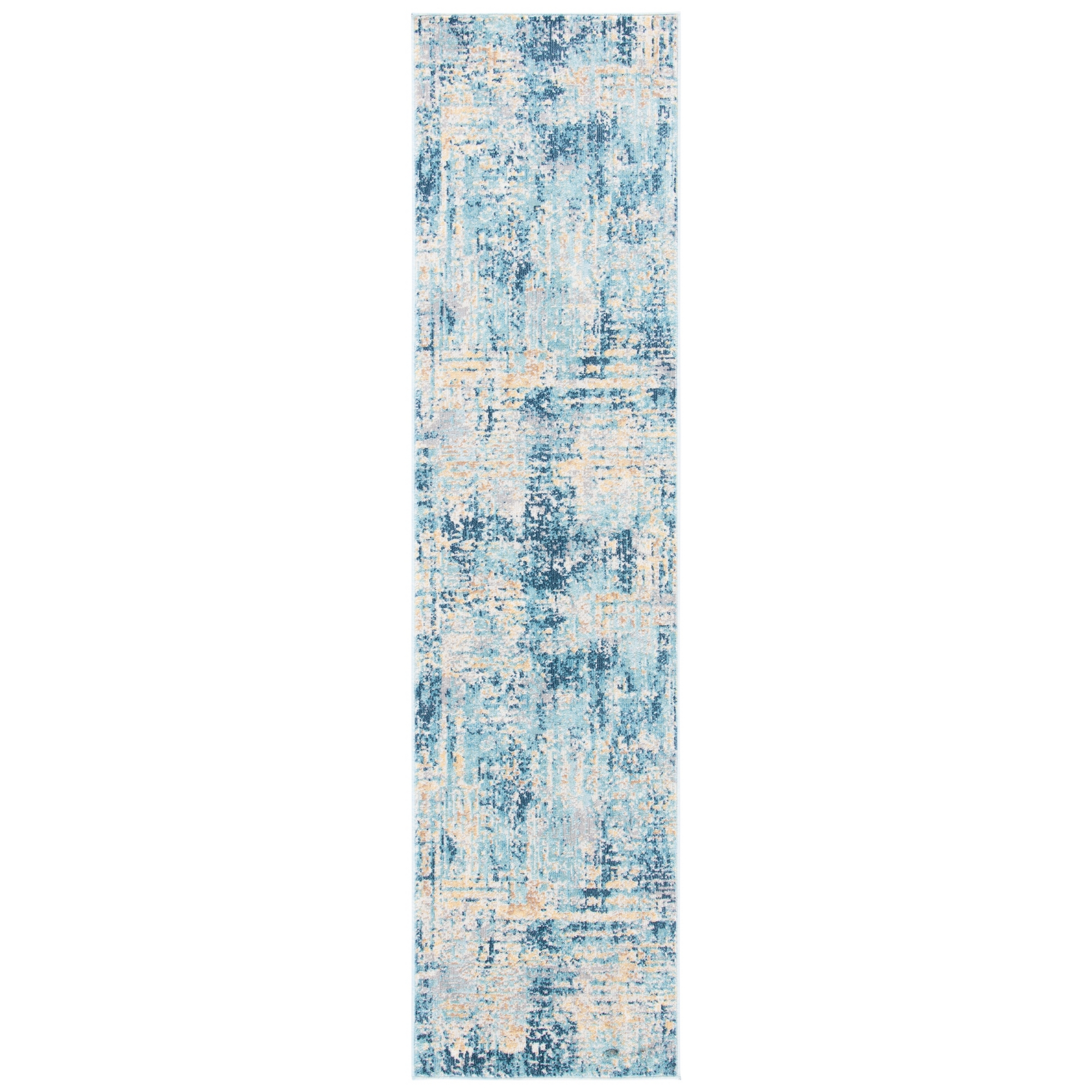Aria ARA585 Power Loomed Runner Rug - Ivory/Blue - 2'x8' - Safavieh.
