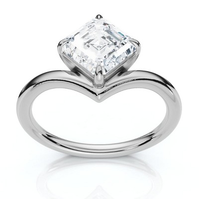 Pompeii3 1Ct V Asscher Cut Diamond Engagement Ring 14k Gold or Platinum Lab Created EF/VS