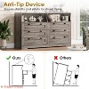 Living Room 55" Rustic Brown Wood Dresser, 6-Drawer Dresser Storage Organizer w/ Light & Large Capacity, Modern Dresser - 4 of 4