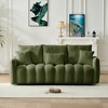 78'' Teddy Fabric 3-Seater Sofa with Solid Wood Frame, 3 Back Pillows, 3 Back Cushions, and Oversized Upholstered Chair Design - 3 of 4