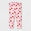 Girls' 2pk Adaptive Valentine's Day Capri Leggings - Cat & Jack™ Light Pink/Dusty Violet - image 2 of 3