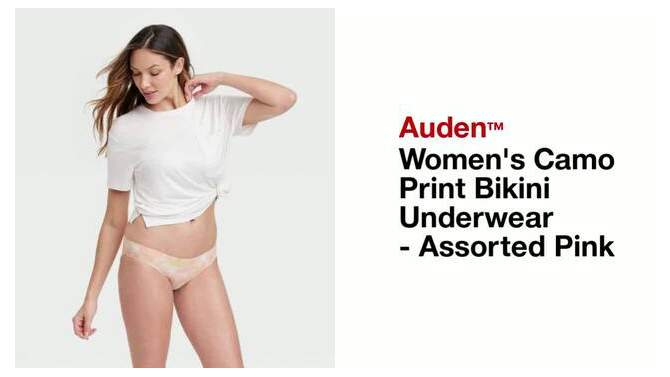 Women&#39;s Camo Print Bikini Underwear - Auden&#8482; Assorted Pink, 2 of 6, play video