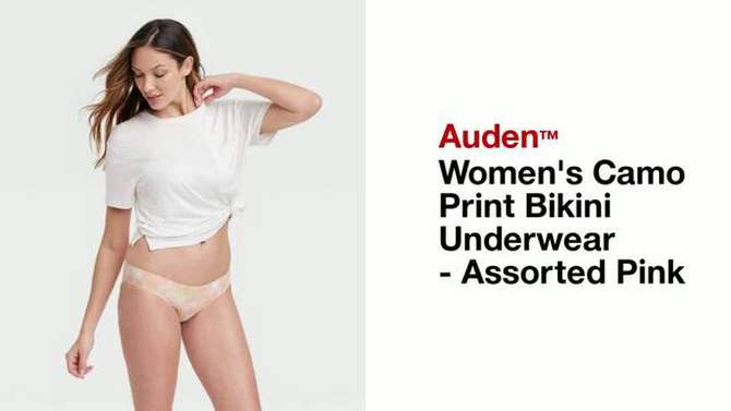 Women&#39;s Camo Print Bikini Underwear - Auden&#8482; Assorted Pink, 2 of 6, play video