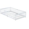 Sapphtopaz Kids Bed Frame, Rubber Wood Floor Bed with Safety Guardrails for Toddlers & Kids' Bedrooms (Twin/Full Size) - 4 of 4