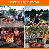 Coucheta 32 Inch Outdoors Camping Firepit Ring, Wood Burning Fire Pits, Round Heavy Duty Firepits Ring with Tongs for Outdoor Park, Backyard - 4 of 4