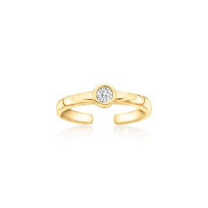 Ross-Simons 0.10 Carat Bezel-Set Diamond Toe Ring in 18kt Gold Over Sterling Size 4 - 1 of 3
